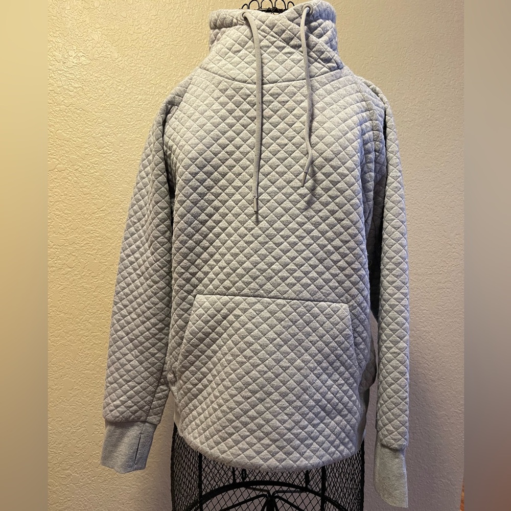GreenTea quilted sweatshirt | gray | medium
